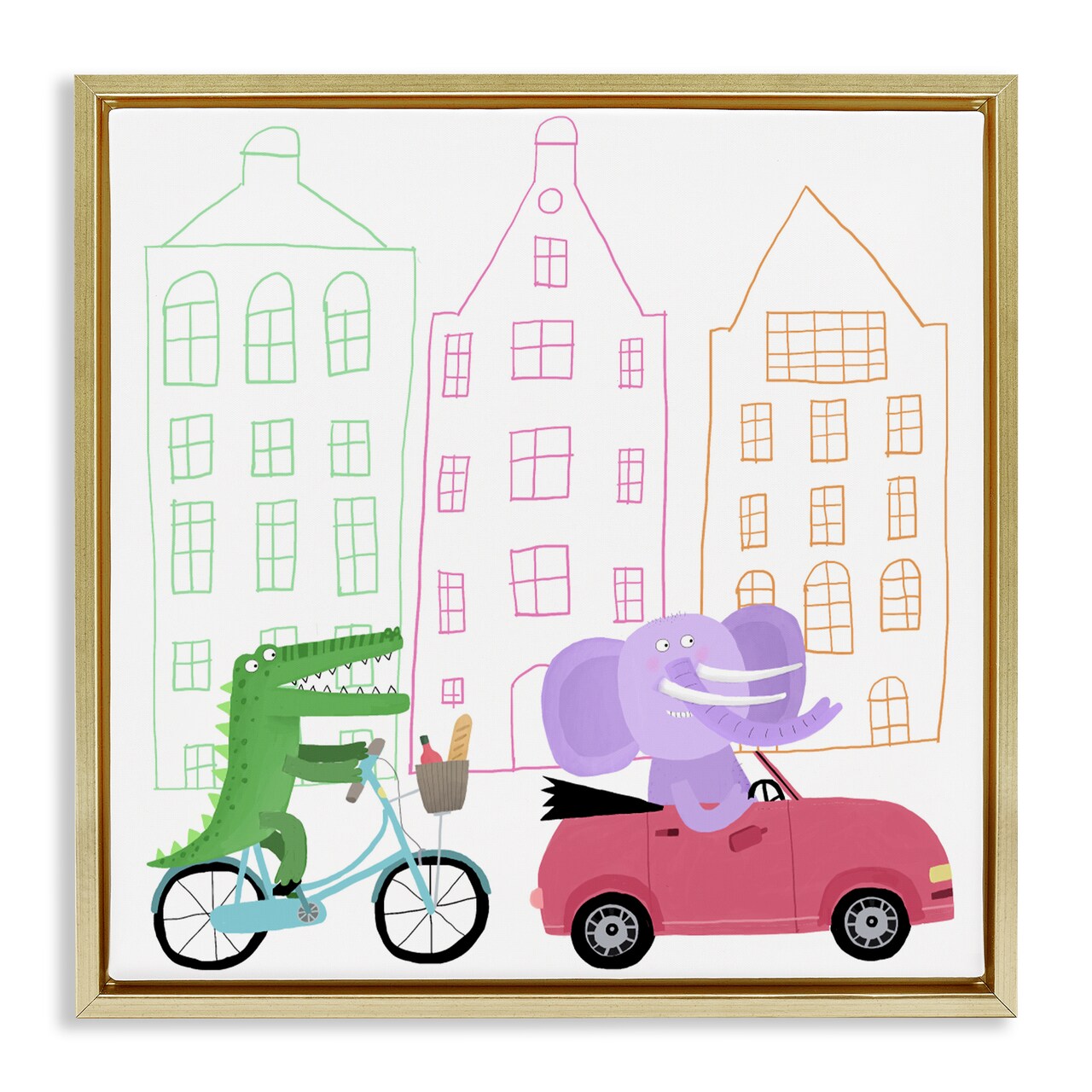 Stupell Industries Amsterdam Buildings & Animals Floating Frame, design by Carla Daly